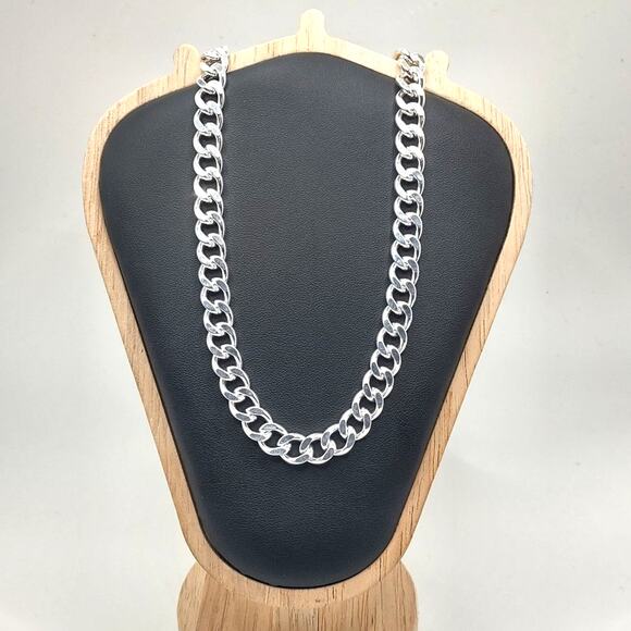 925 Silver 10 mm Thick Necklace Miami Cuban Style Valentines Birthday Gift New